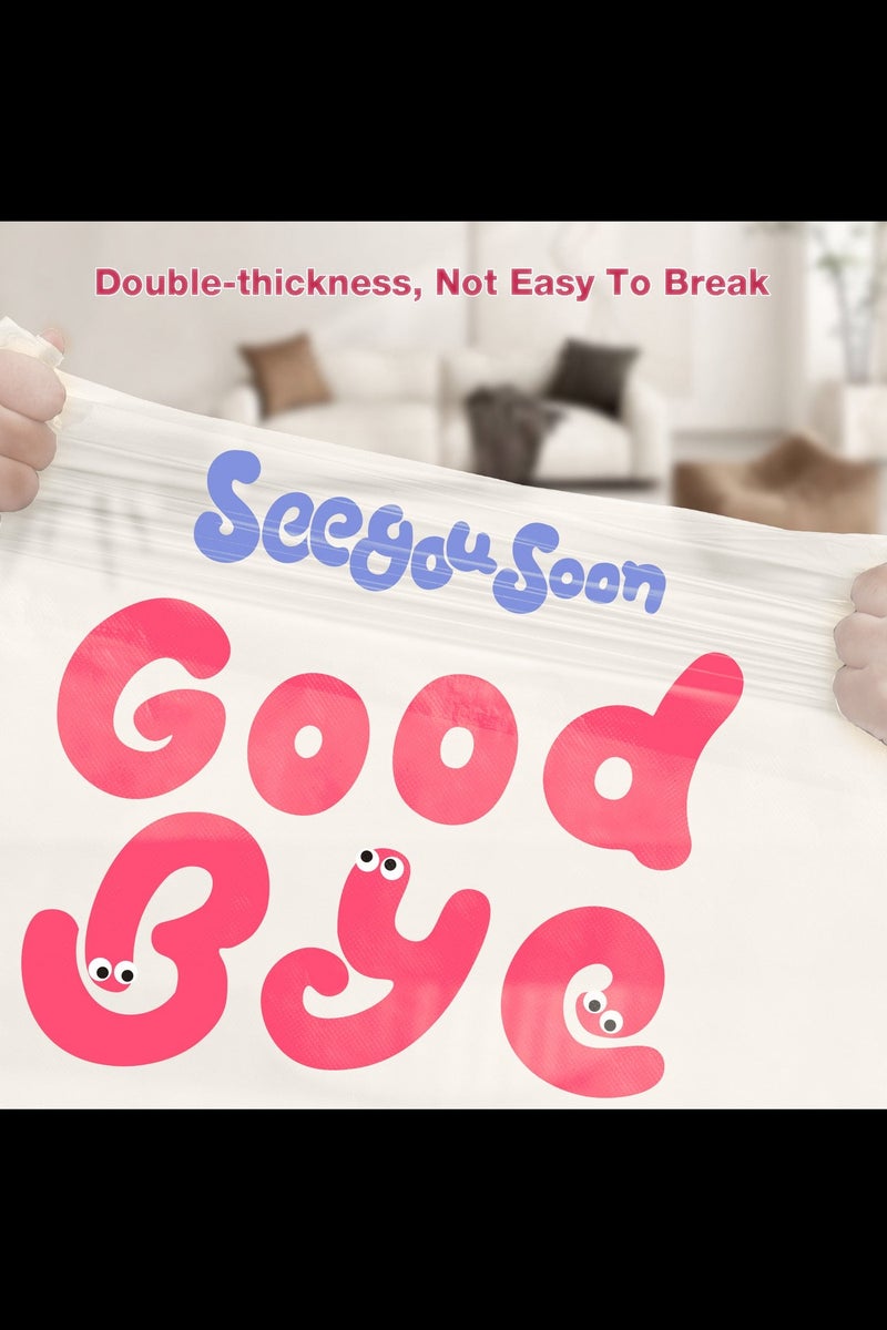 أكياس قمامة صغيرة برباط، 60 عدد أكياس القمامة الصغيرة للحمام المطبخ المكتب، 44 × 44 سم - Image 3